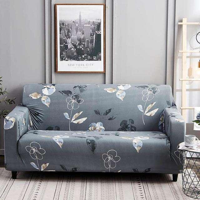 Striped Stretch L-Shaped Sofa Cover