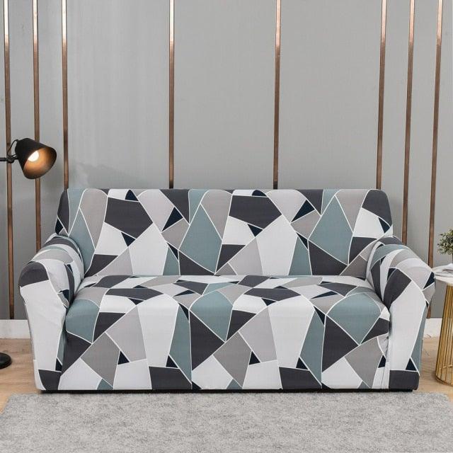 Striped Stretch L-Shaped Sofa Cover