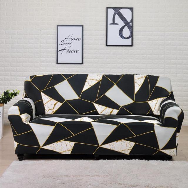 Striped Stretch L-Shaped Sofa Cover