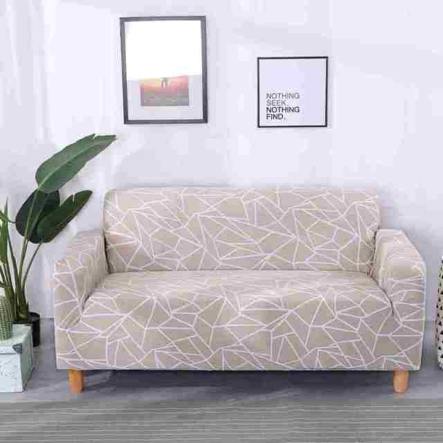 Striped Stretch L-Shaped Sofa Cover
