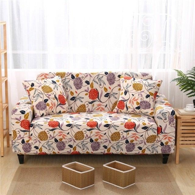 Striped Stretch L-Shaped Sofa Cover