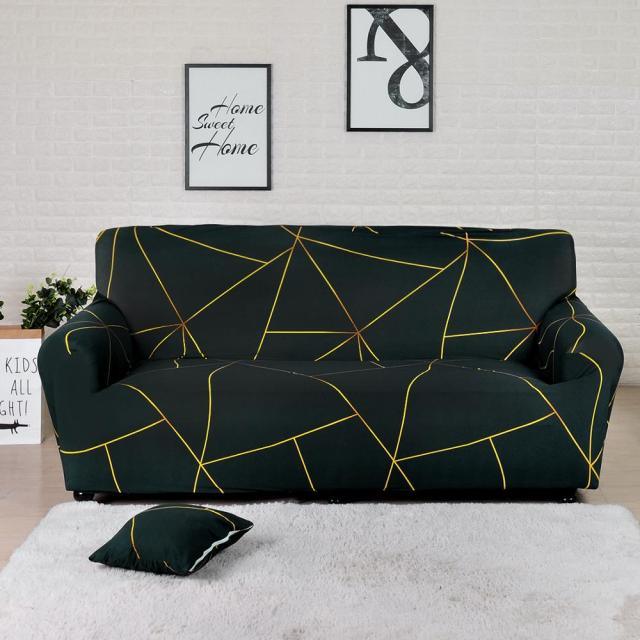 Striped Stretch L-Shaped Sofa Cover