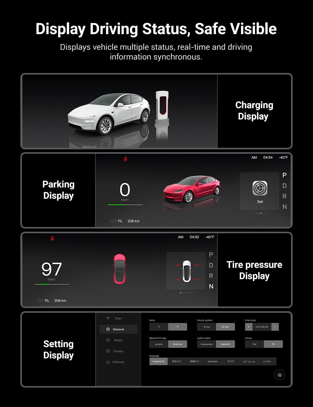 TESERY 8.9" Dashboard Display for Tesla Model 3/Y